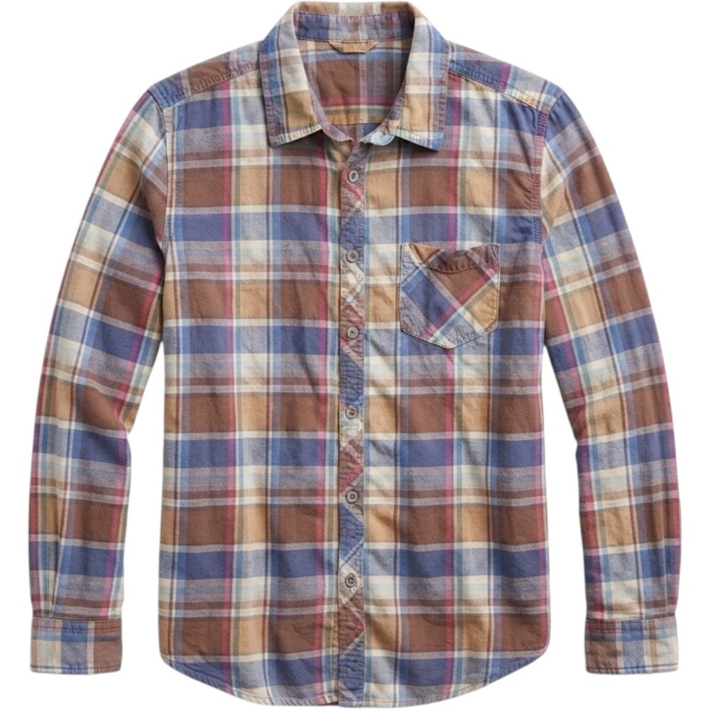 Bit & Bridle Plaid Button Down Shirt Womens XL Multi Color Good Long Sleeve